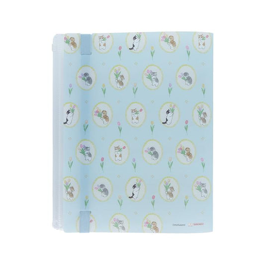 Mofusand 附橡皮筋文件夾 A4 5層 淺藍色 粉紅色 共兩款