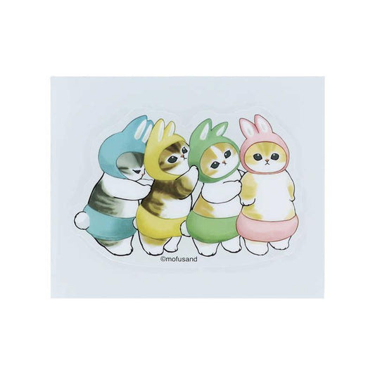 【Mofusand】可重貼貼紙 四隻兔 Sunstar