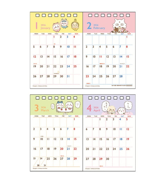 【Chiikawa】2026年月曆 Sunstar