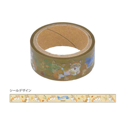 【Mofusand】透明遮蔽膠紙 15mm 鯊魚貓 兔子貓 狐狸貓 小熊貓 共4種 Sunstar